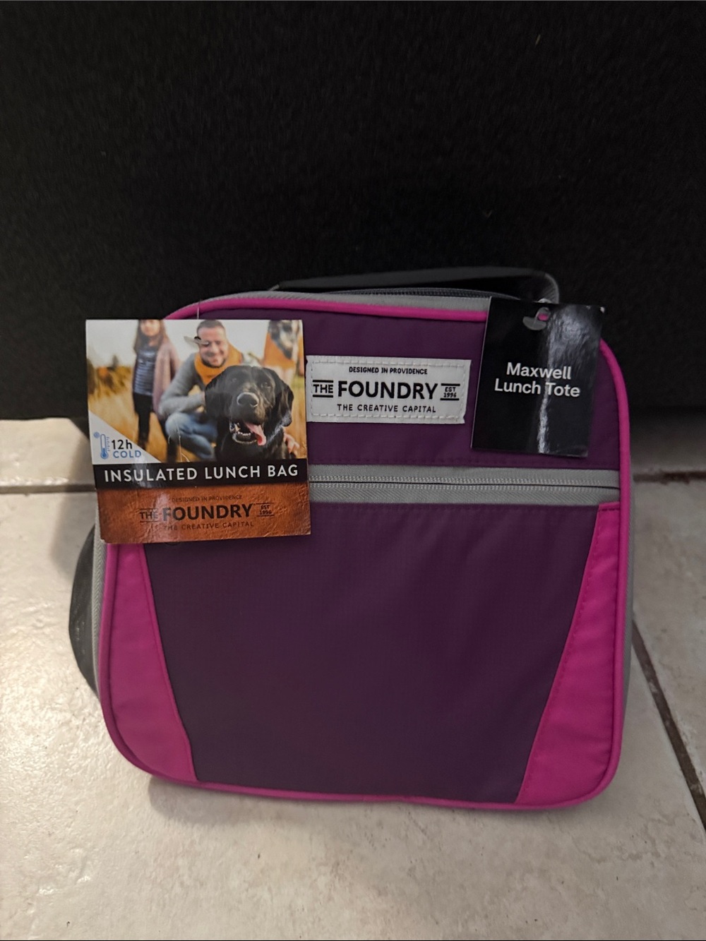 The Foundry Supply Co. Purple and Pink Insulated Lunch Bag